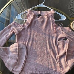 NWOT. Size Medium Express Blush Pink Off-the-Shoulder Knit Sweater